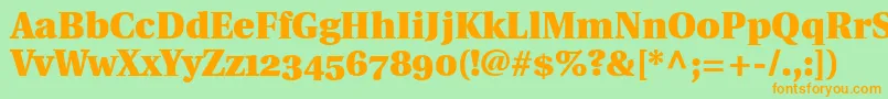 UtopiaBlackWithOldstyleFigures Font – Orange Fonts on Green Background