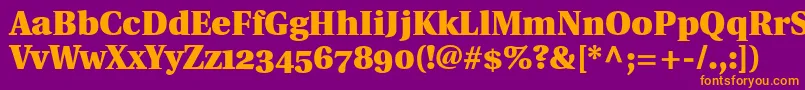 UtopiaBlackWithOldstyleFigures Font – Orange Fonts on Purple Background