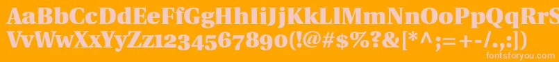 UtopiaBlackWithOldstyleFigures Font – Pink Fonts on Orange Background