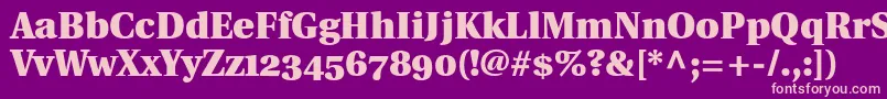 UtopiaBlackWithOldstyleFigures Font – Pink Fonts on Purple Background