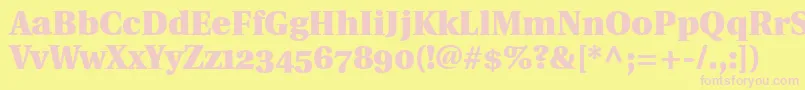 UtopiaBlackWithOldstyleFigures Font – Pink Fonts on Yellow Background