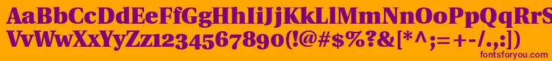 UtopiaBlackWithOldstyleFigures Font – Purple Fonts on Orange Background