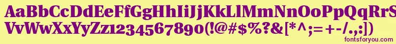 UtopiaBlackWithOldstyleFigures Font – Purple Fonts on Yellow Background