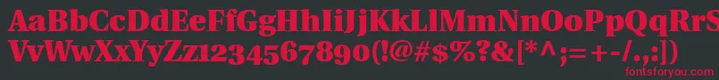 UtopiaBlackWithOldstyleFigures Font – Red Fonts on Black Background