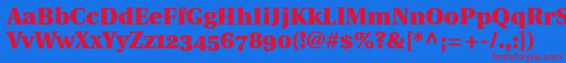 UtopiaBlackWithOldstyleFigures Font – Red Fonts on Blue Background