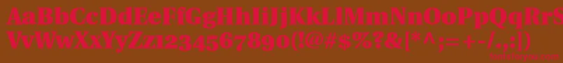 UtopiaBlackWithOldstyleFigures-Schriftart – Rote Schriften auf braunem Hintergrund