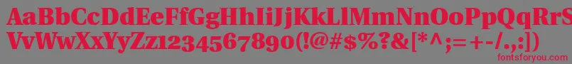 UtopiaBlackWithOldstyleFigures Font – Red Fonts on Gray Background
