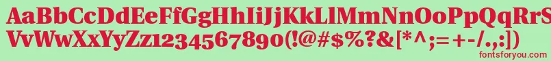 UtopiaBlackWithOldstyleFigures Font – Red Fonts on Green Background