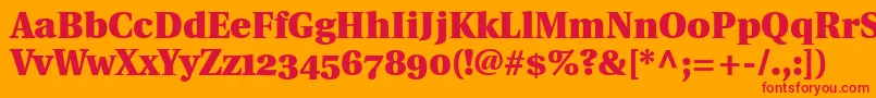 Шрифт UtopiaBlackWithOldstyleFigures – красные шрифты на оранжевом фоне