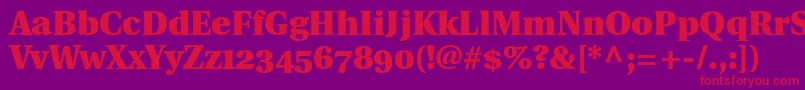 UtopiaBlackWithOldstyleFigures-Schriftart – Rote Schriften auf violettem Hintergrund