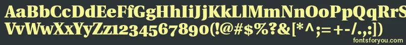 UtopiaBlackWithOldstyleFigures Font – Yellow Fonts on Black Background