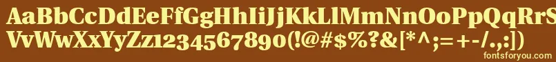 UtopiaBlackWithOldstyleFigures Font – Yellow Fonts on Brown Background