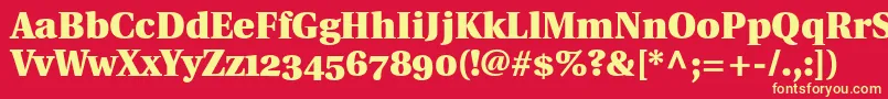 UtopiaBlackWithOldstyleFigures Font – Yellow Fonts on Red Background