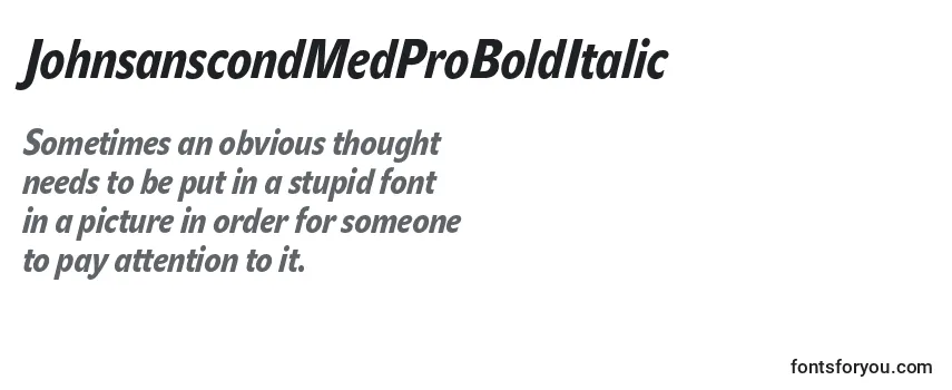 JohnsanscondMedProBoldItalic Font