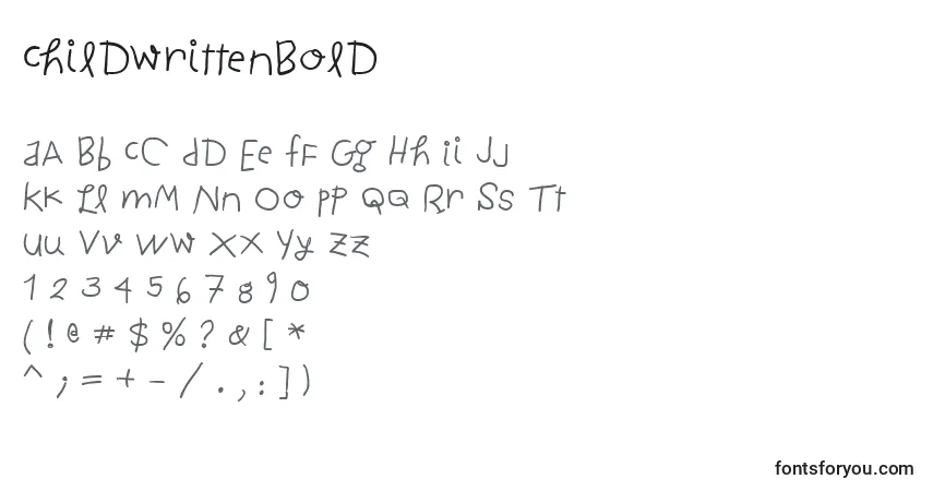 Fuente ChildwrittenBold - alfabeto, números, caracteres especiales