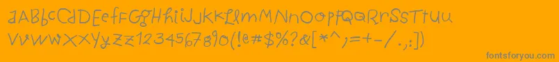 ChildwrittenBold Font – Gray Fonts on Orange Background