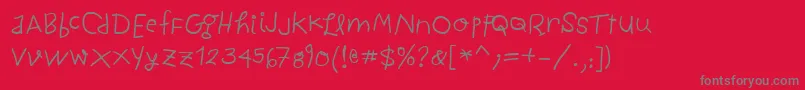 Fonte ChildwrittenBold – fontes cinzas em um fundo vermelho