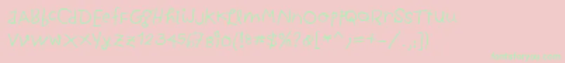 ChildwrittenBold Font – Green Fonts on Pink Background