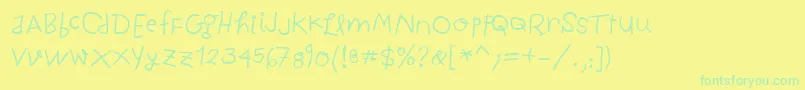 ChildwrittenBold Font – Green Fonts on Yellow Background