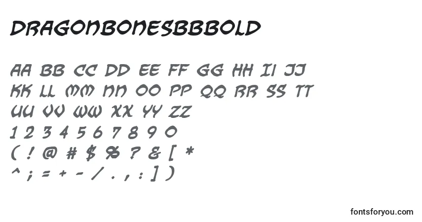 A fonte DragonbonesBbBold – alfabeto, números, caracteres especiais