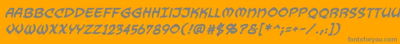 DragonbonesBbBold-Schriftart – Graue Schriften auf orangefarbenem Hintergrund