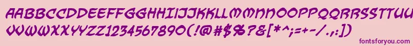 DragonbonesBbBold-Schriftart – Violette Schriften auf rosa Hintergrund