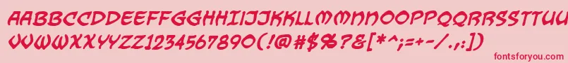 DragonbonesBbBold Font – Red Fonts on Pink Background