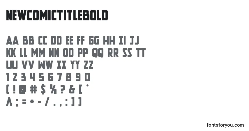 Шрифт Newcomictitlebold – алфавит, цифры, специальные символы