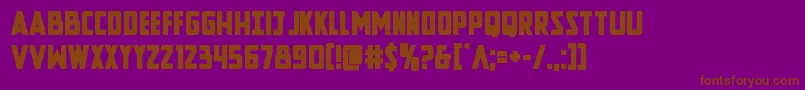 Fonte Newcomictitlebold – fontes marrons em um fundo roxo
