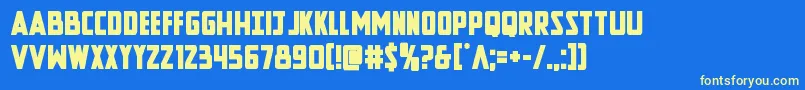 フォントNewcomictitlebold – 黄色の文字、青い背景