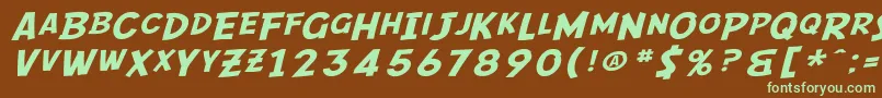 SfComicScriptExtended Font – Green Fonts on Brown Background