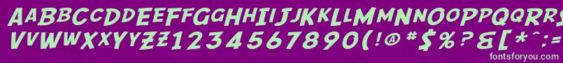 SfComicScriptExtended Font – Green Fonts on Purple Background