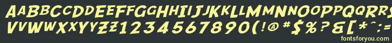 SfComicScriptExtended Font – Yellow Fonts on Black Background