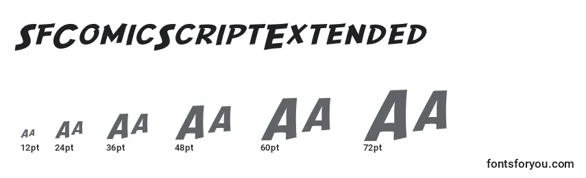 SfComicScriptExtended Font Sizes