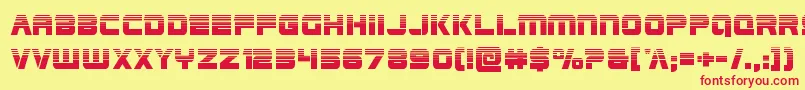 Edgeracerhalf-Schriftart – Rote Schriften auf gelbem Hintergrund