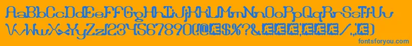 DraggleOverKernedBrk Font – Blue Fonts on Orange Background