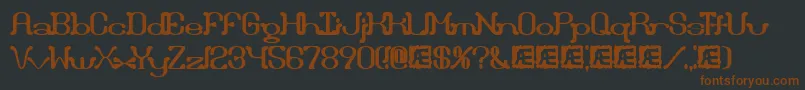 DraggleOverKernedBrk Font – Brown Fonts on Black Background