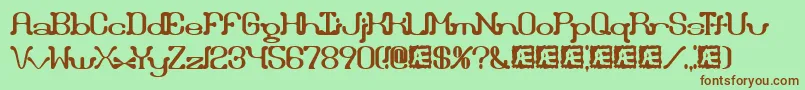 DraggleOverKernedBrk Font – Brown Fonts on Green Background