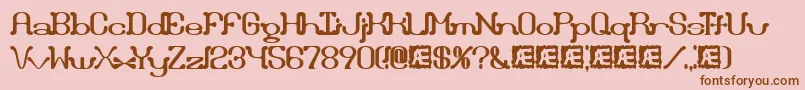 DraggleOverKernedBrk Font – Brown Fonts on Pink Background