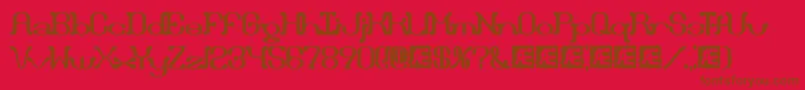 DraggleOverKernedBrk Font – Brown Fonts on Red Background