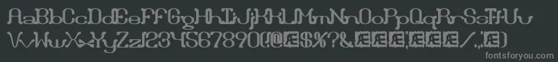 フォントDraggleOverKernedBrk – 黒い背景に灰色の文字