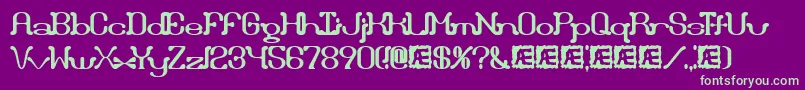 DraggleOverKernedBrk Font – Green Fonts on Purple Background