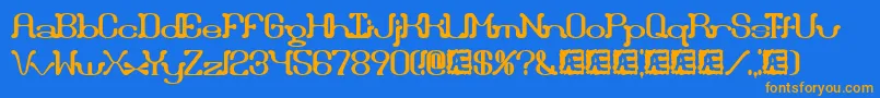 DraggleOverKernedBrk Font – Orange Fonts on Blue Background