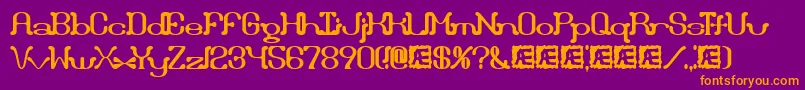 DraggleOverKernedBrk Font – Orange Fonts on Purple Background