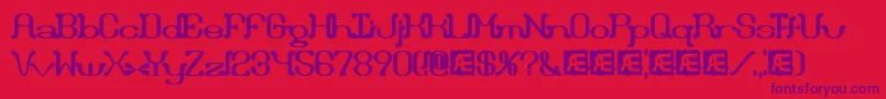 DraggleOverKernedBrk Font – Purple Fonts on Red Background