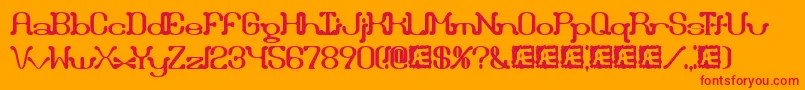 DraggleOverKernedBrk Font – Red Fonts on Orange Background