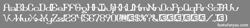 フォントDraggleOverKernedBrk – 灰色の背景に白い文字