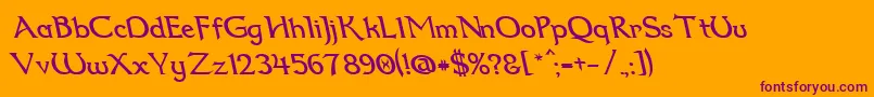 Dumbledor2RevItalic Font – Purple Fonts on Orange Background