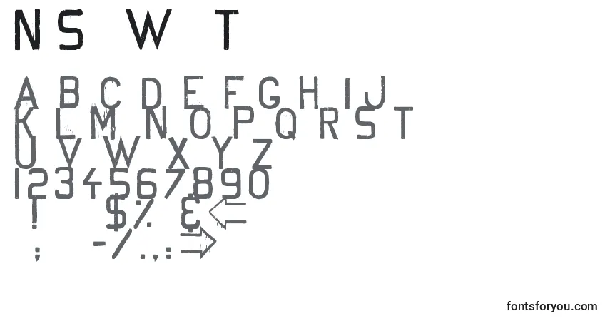 Fuente NoSillyWalkThere - alfabeto, números, caracteres especiales