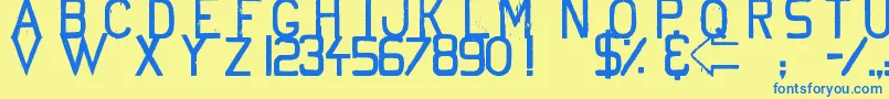 NoSillyWalkThere Font – Blue Fonts on Yellow Background